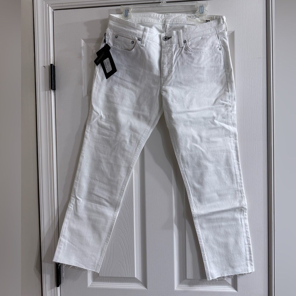 rag & bone Women's White Boyfriend Jeans